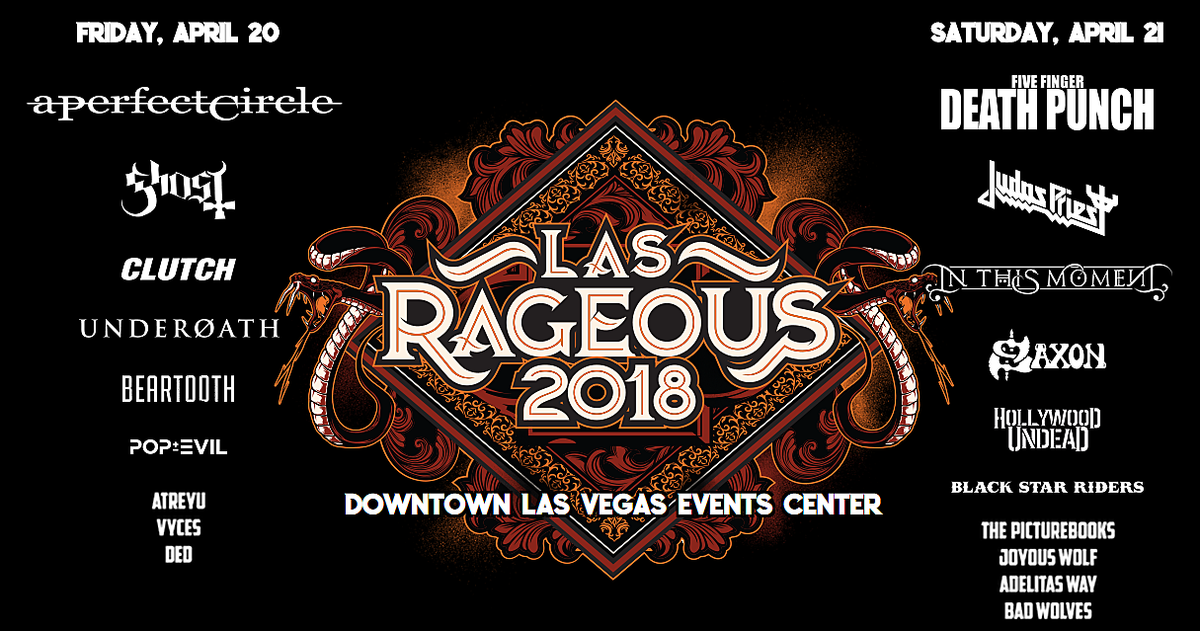 Las Rageous announces 2018 lineup (A Perfect Circle, Judas Priest, Ghost & more)