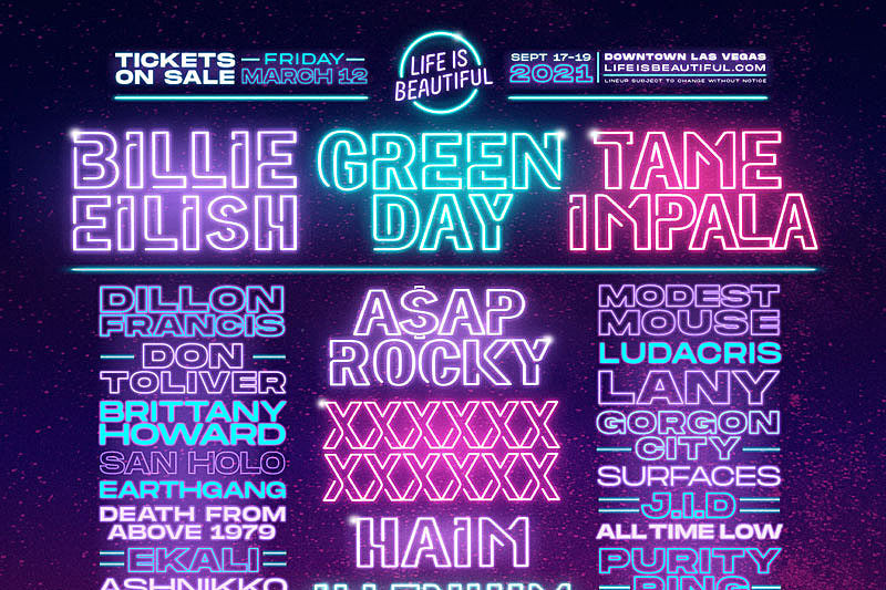 Life is Beautiful 2021 lineup (Green Day, Billie Eilish, Tame Impala, St. Vincent, more)