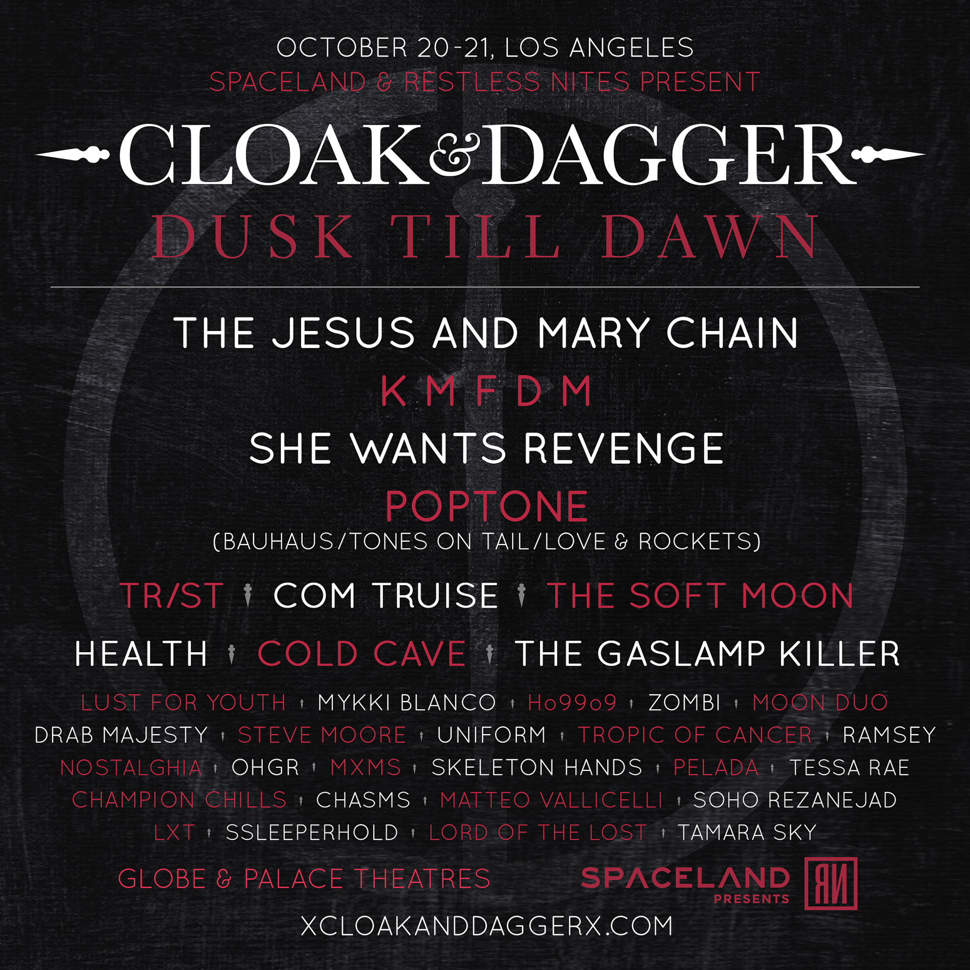JAMC, KMFDM, TR/ST, Cold Cave & more playing inaugural Cloak & Dagger fest (that has a strict all-black dress code)