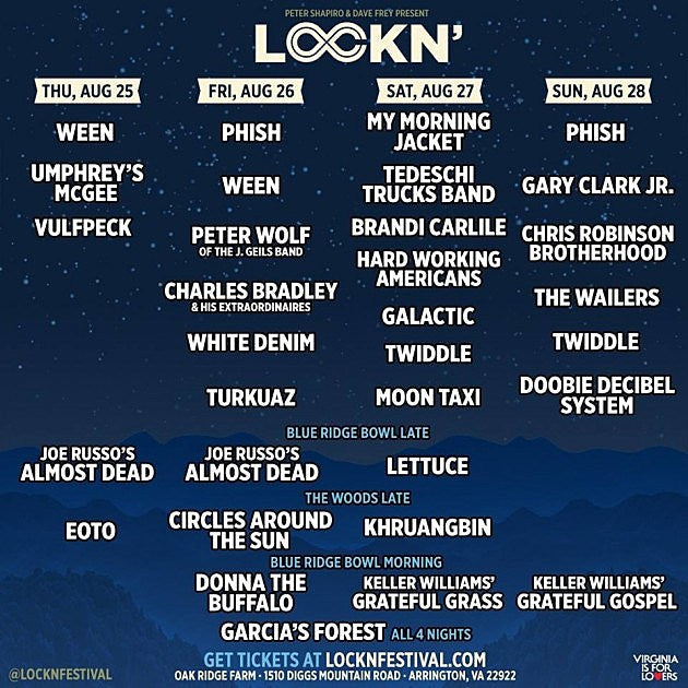 Lockn’ Festival reveals schedule, adds Khruangbin, The Wailers and Peter Wolf