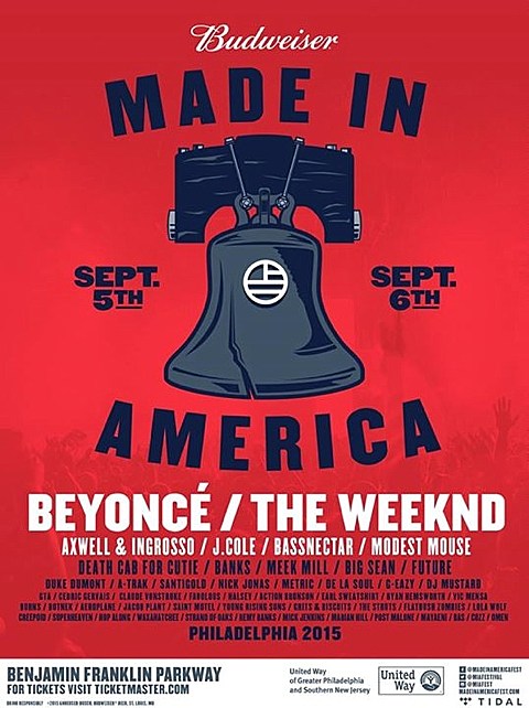 Made In America 2015 lineup & tix: Beyonce, The Weeknd, J Cole, Modest Mouse, Death Cab, Earl Sweatshirt & more