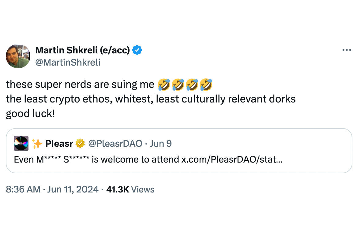 Martin Shkreli sued for copying & playing forefeited Wu-Tang Clan record