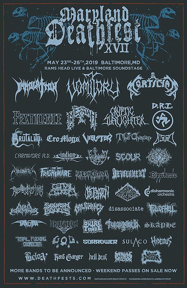 Maryland Deathfest 2019 adds bands (Cryptic Slaughter, Messiah, Rippikoulu, more)