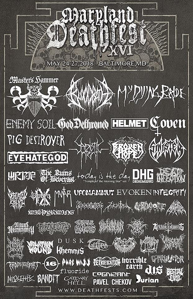 Maryland Deathfest 2018 adds My Dying Bride, Misþyrming & more bands