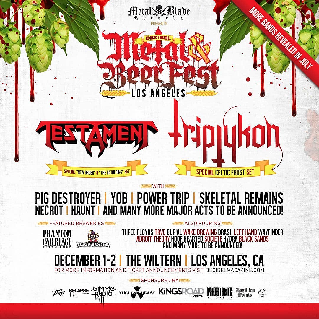 Triptykon (doing Celtic Frost) & more playing Decibel Metal & Beer Fest LA