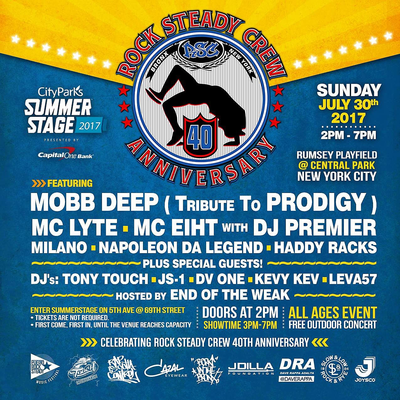 Rock Steady Crew 40th Anniversary @ SummerStage now Prodigy tribute