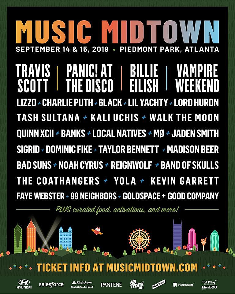 Music Midtown 2019 lineup (Vampire Weekend, Travis Scott, Lizzo, Billie Eilish, more)