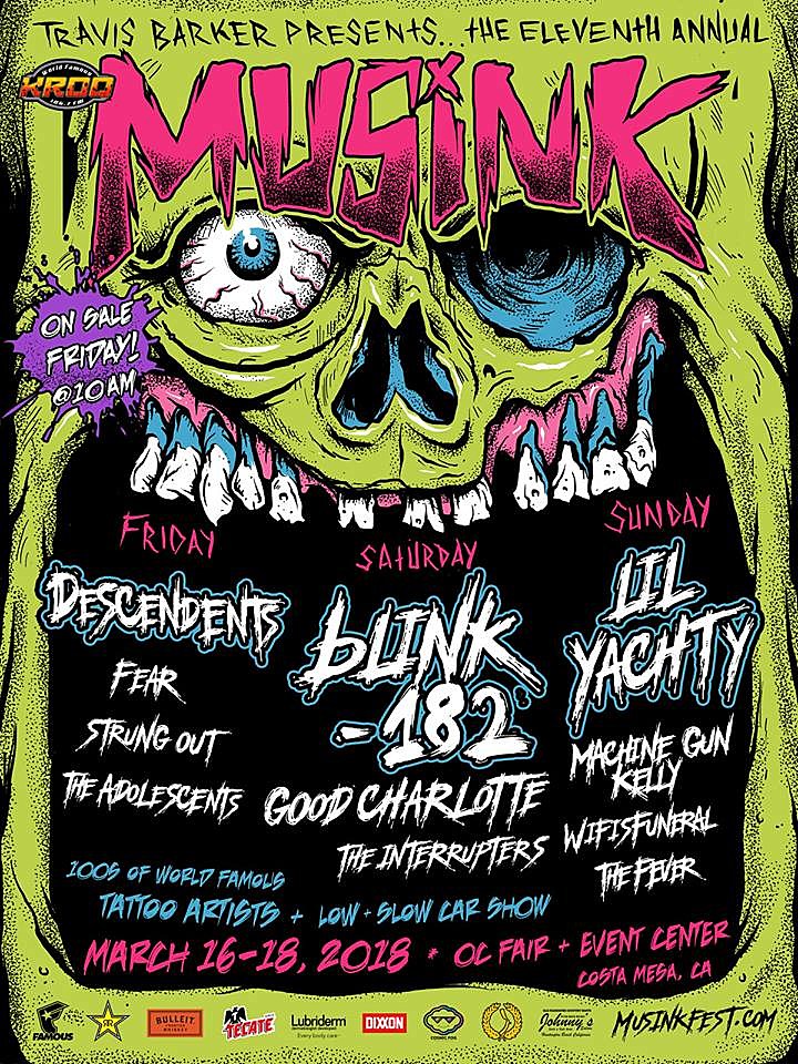 Descendents, blink-182, Fear, Adolescents & more playing Travis Barker’s Musink ’18