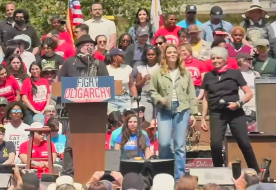 Watch Neil Young, Joan Baez, Jeff Rosenstock & more play Bernie Sanders & AOC’s LA ‘Fighting Oligarchy’ rally