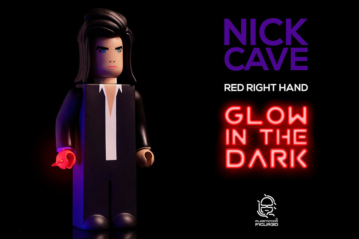 vinyl Nick Cave figure with a glowing red right hand is being released