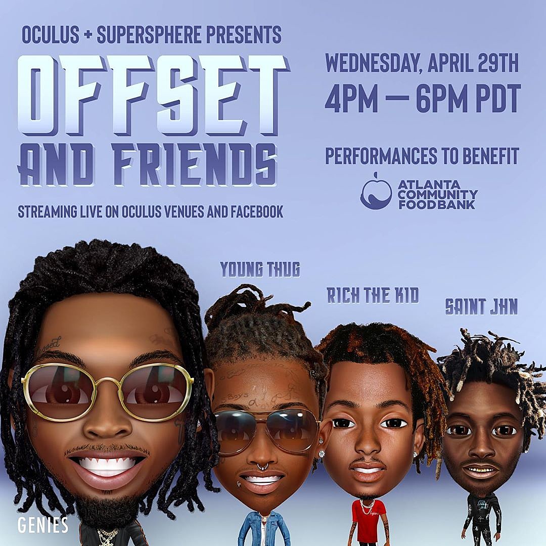 Offset, Young Thug, Rich the Kid & SAINt JHN doing charity livestream