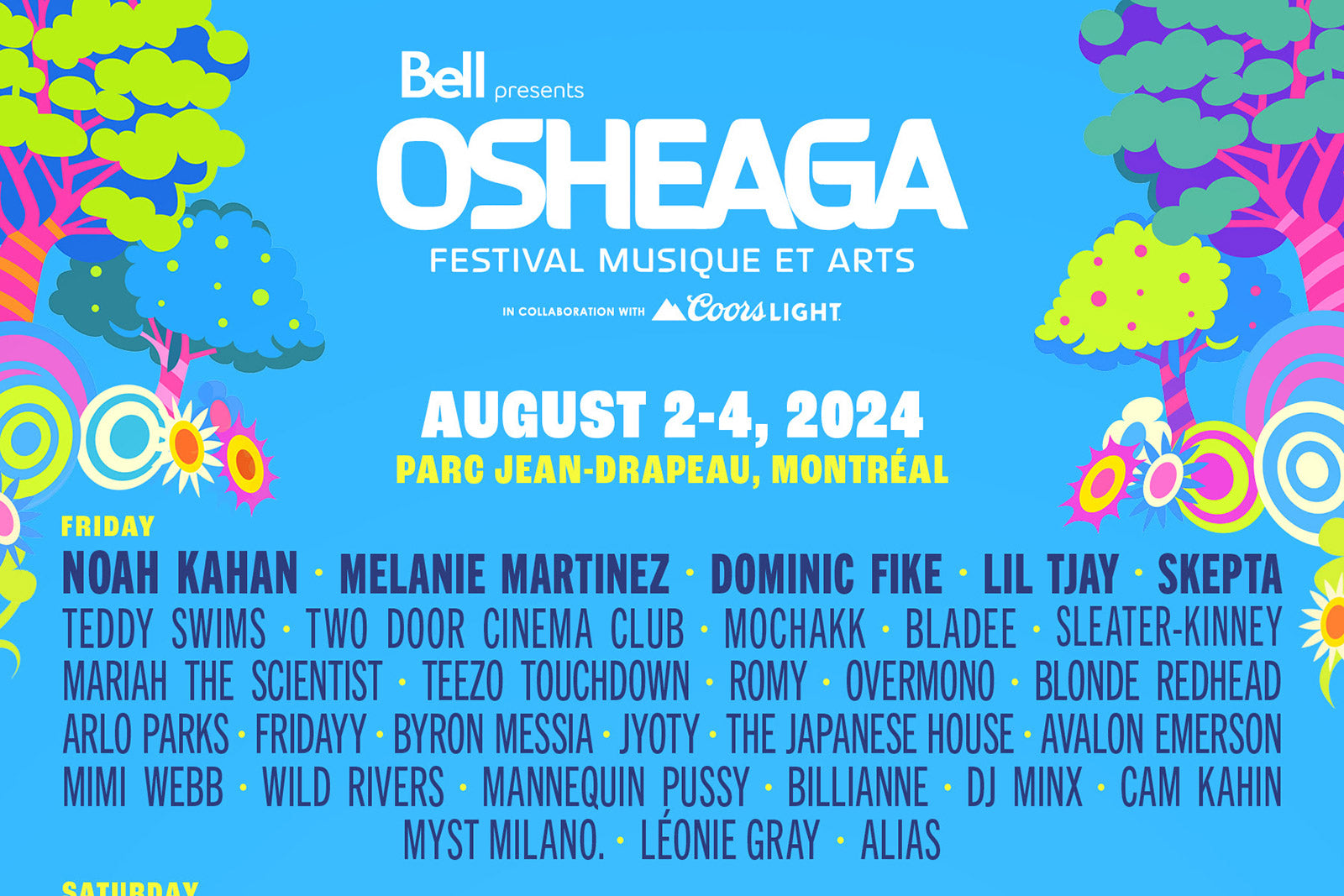 Osheaga 2024 lineup (SZA, Green Day, Smashing Pumpkins, Sleater-Kinney, Alvvays, more)