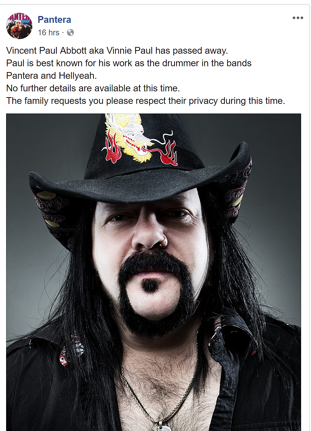Metallica, Black Sabbath, Foo Fighters, GNR & many more remember Vinnie Paul