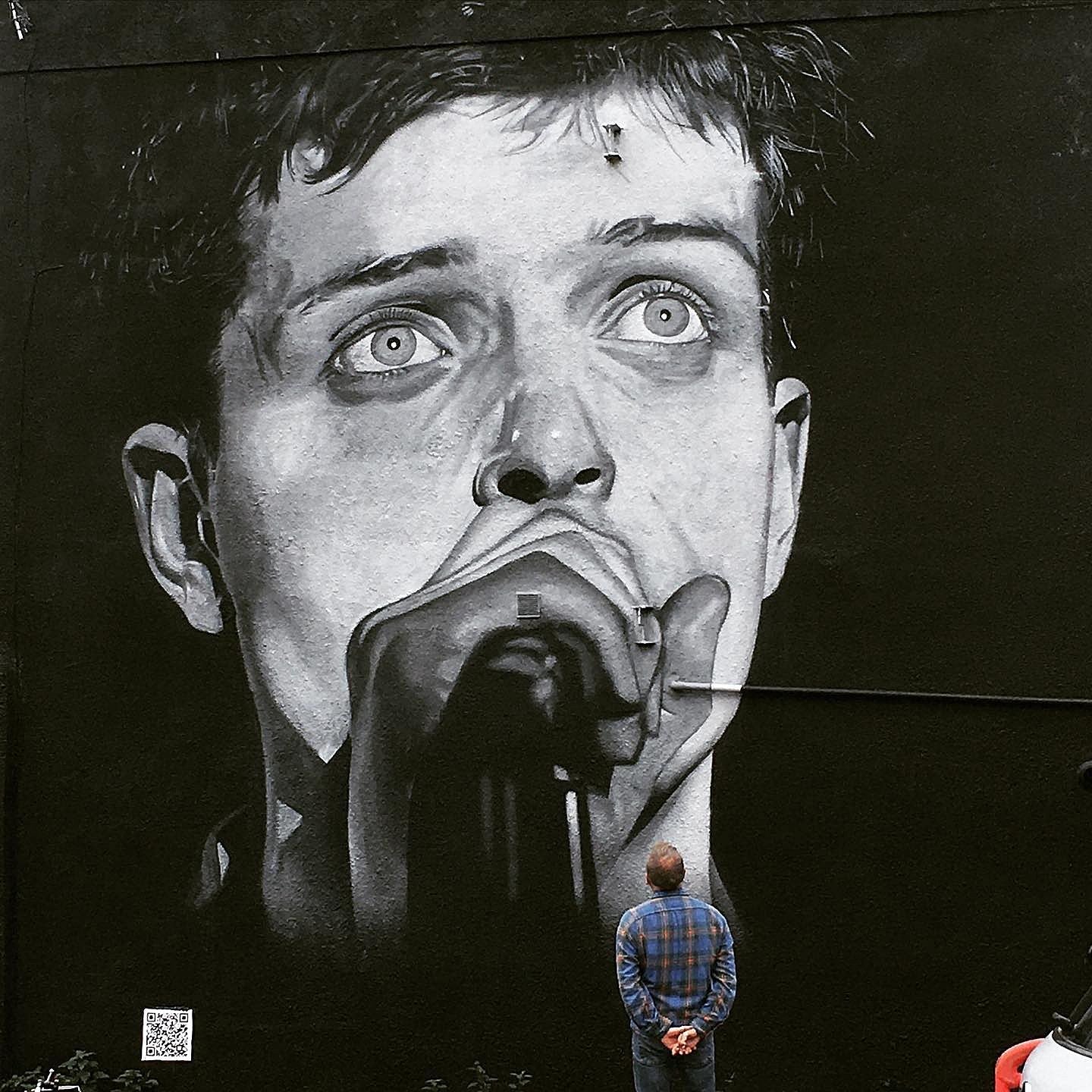 new Ian Curtis mural painted in Manchester for World Mental Health Day