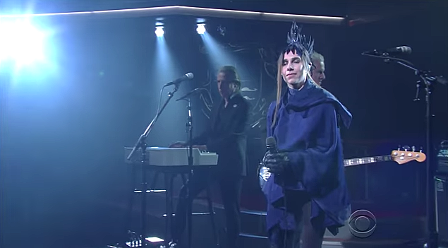 watch PJ Harvey play “The Community of Hope” on ‘Colbert’
