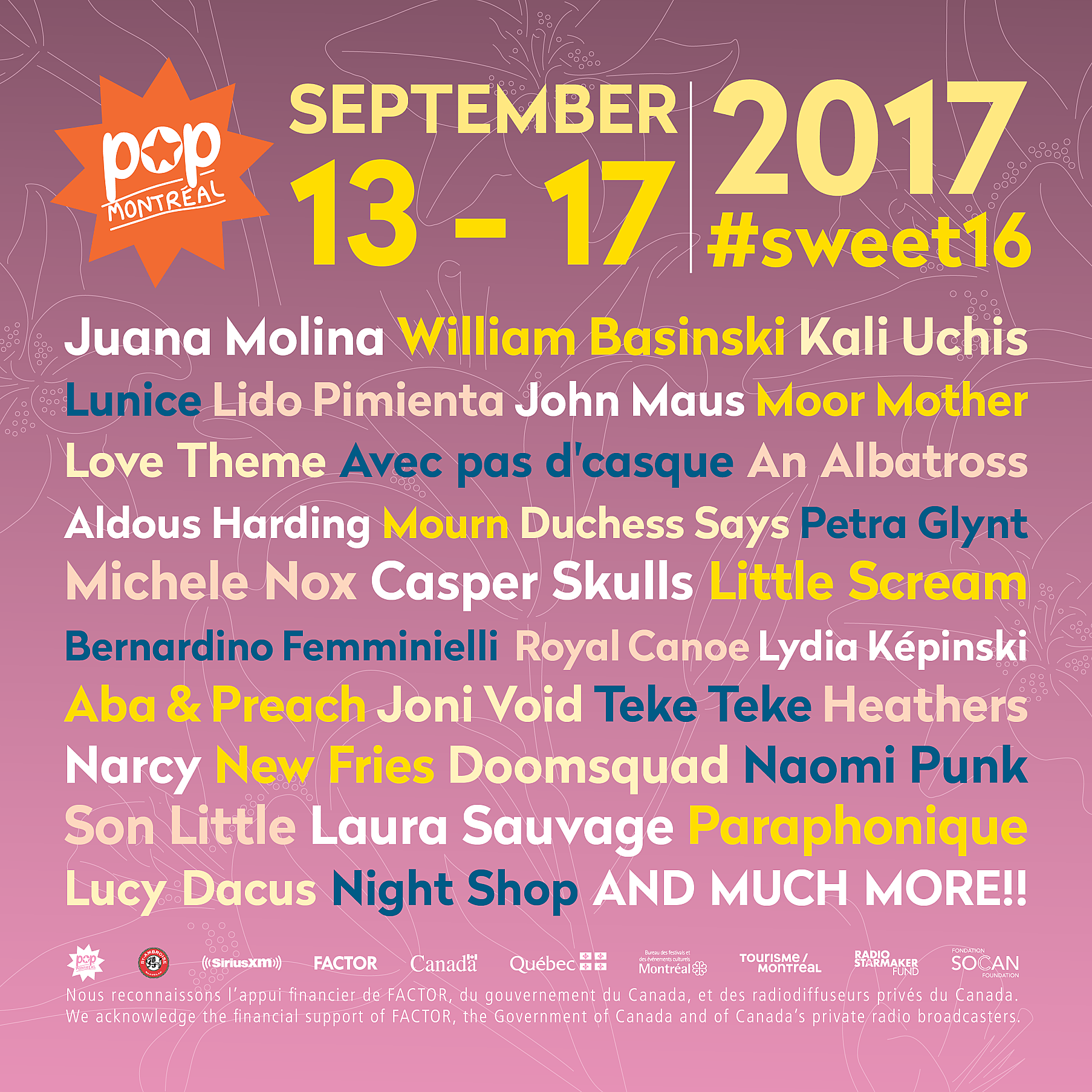 Pop Montreal announces more 2017 artists