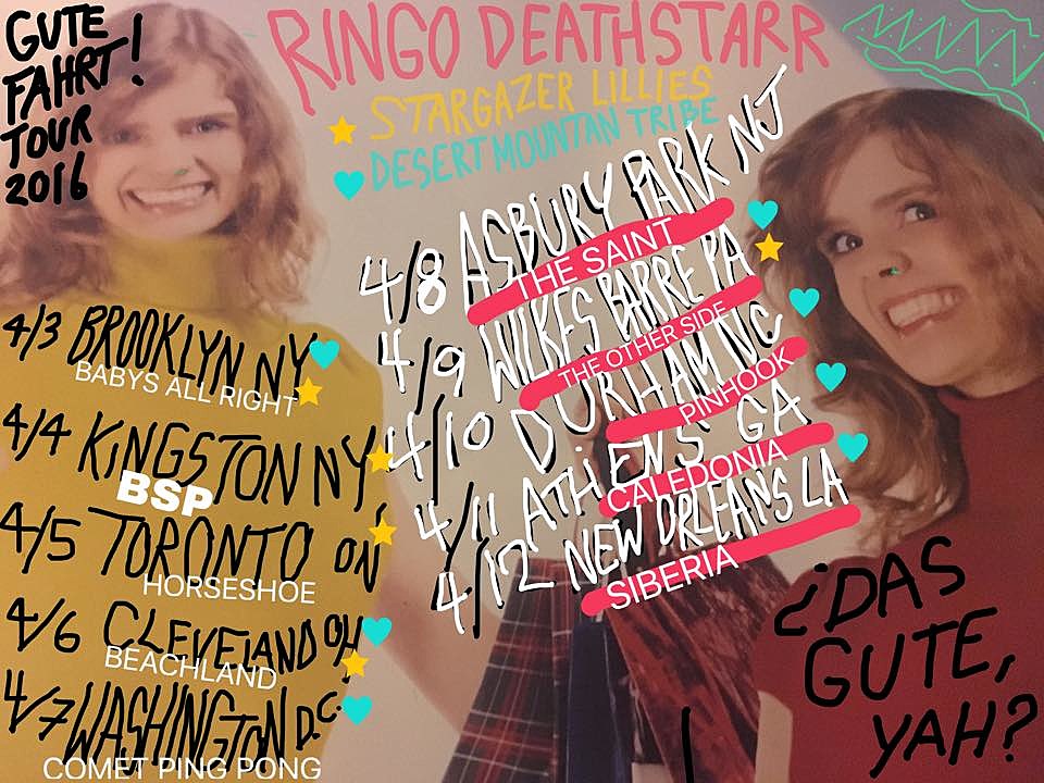 Ringo Deathstarr on tour, playing NYC show this weekend w/ Stargazer Lilies, Dead Leaf Echo & more