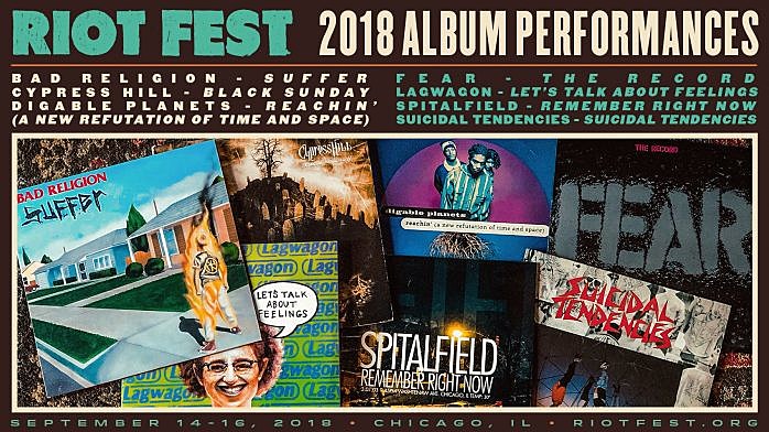 Bad Religion, Digable Planets, Suicidal Tendencies, Fear & more playing full LPs at Riot Fest
