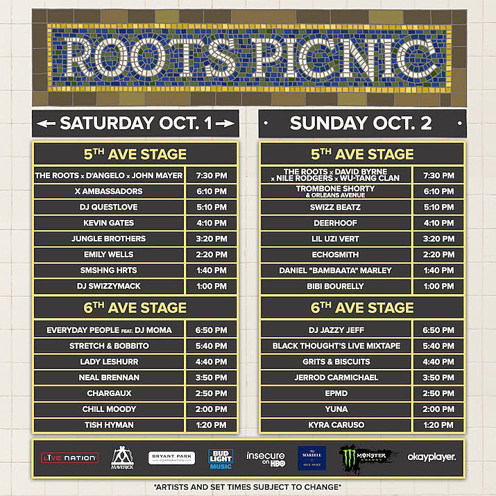 Roots Picnic NYC is this weekend, set times revealed