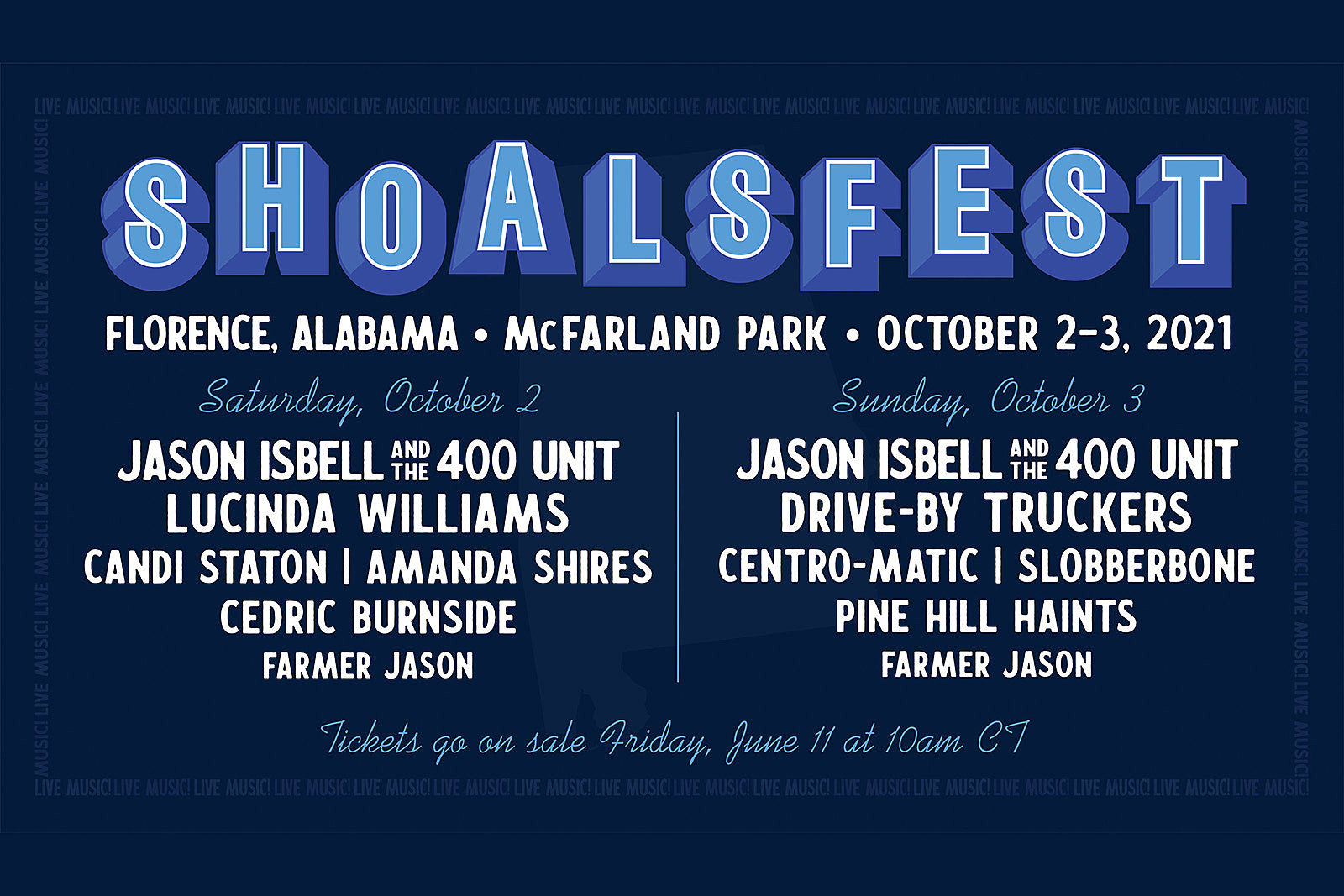 Jason Isbell’s ShoalsFest announces 2021 lineup (Drive-By Truckers, Lucinda Williams, more)