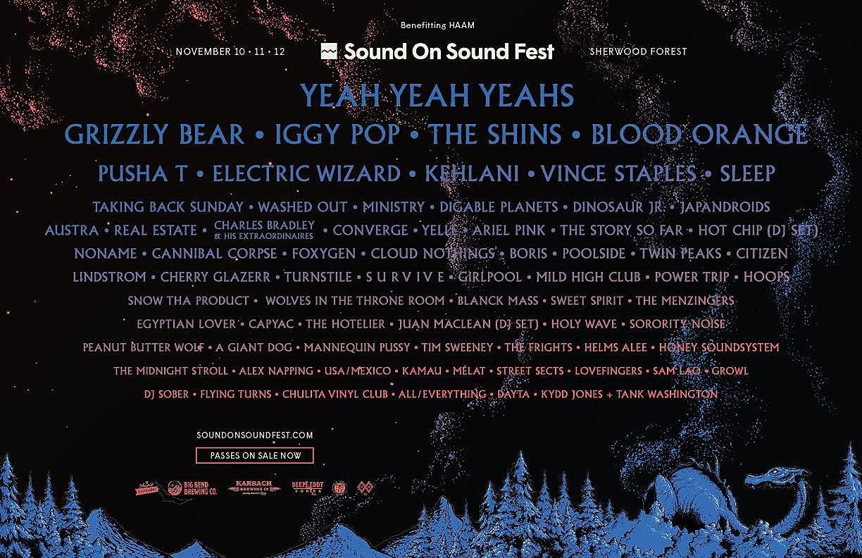 Sound on Sound Fest 2017 lineup: Yeah Yeah Yeahs, Grizzly Bear, Iggy Pop, Blood Orange, more