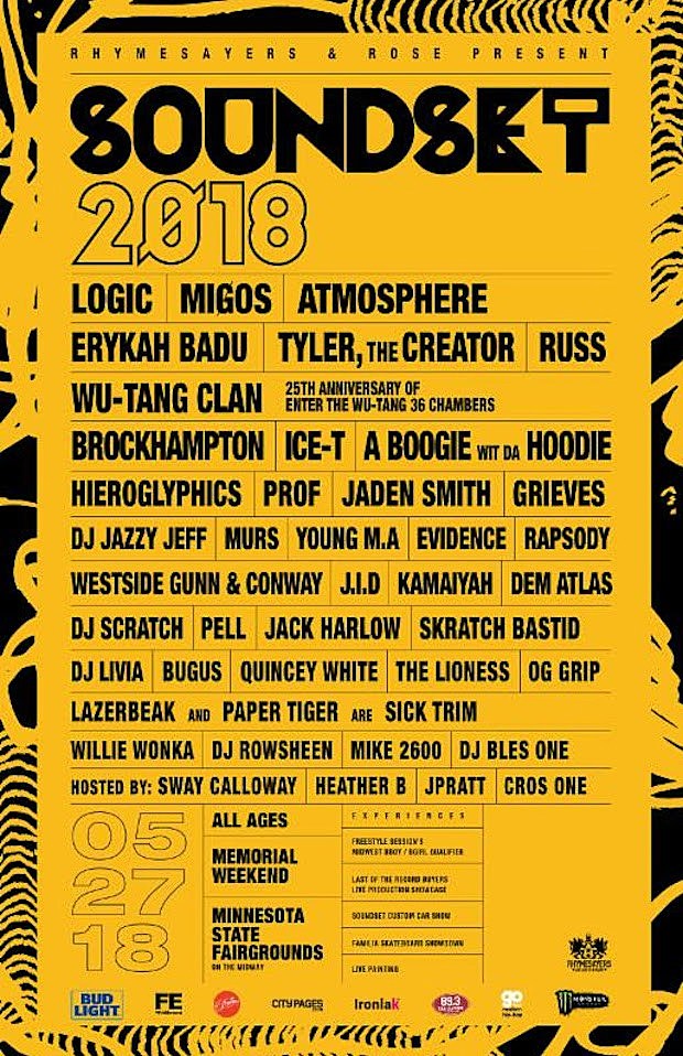 Soundset reveals 2018 lineup (Migos, Wu-Tang, Erykah Badu, Brockhampton, more)