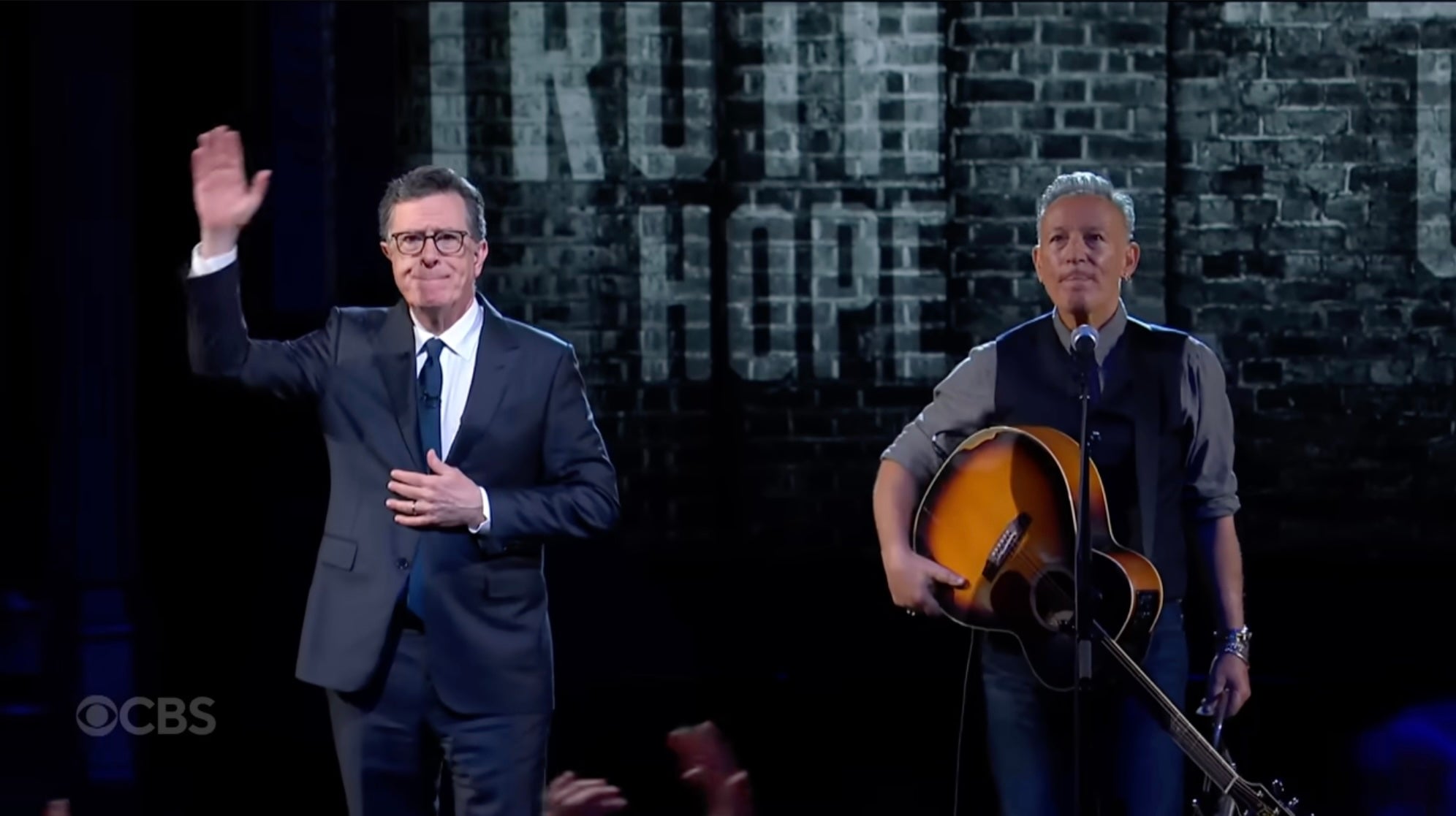 Watch Bruce Springsteen roast Trump and play Colbert’s next-to-last ‘Late Show’