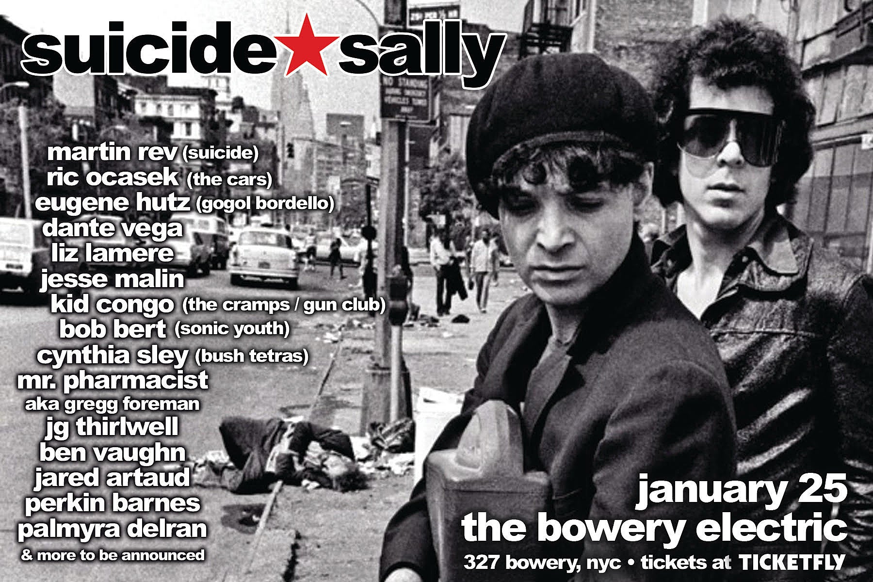 Martin Rev, Ric Ocasek, Eugene Hutz & more playing Suicide tribute @ Bowery Electric