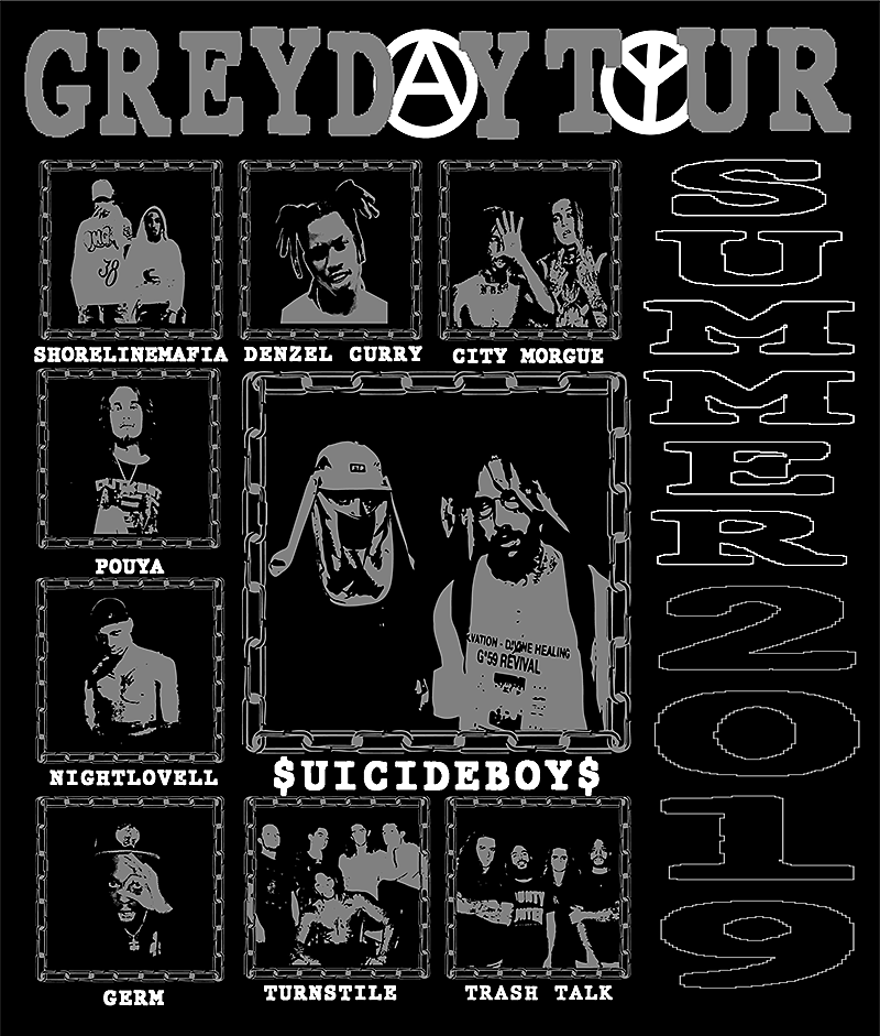 $uicideboy$ touring with Trash Talk, Turnstile, Denzel Curry, City Morgue, more