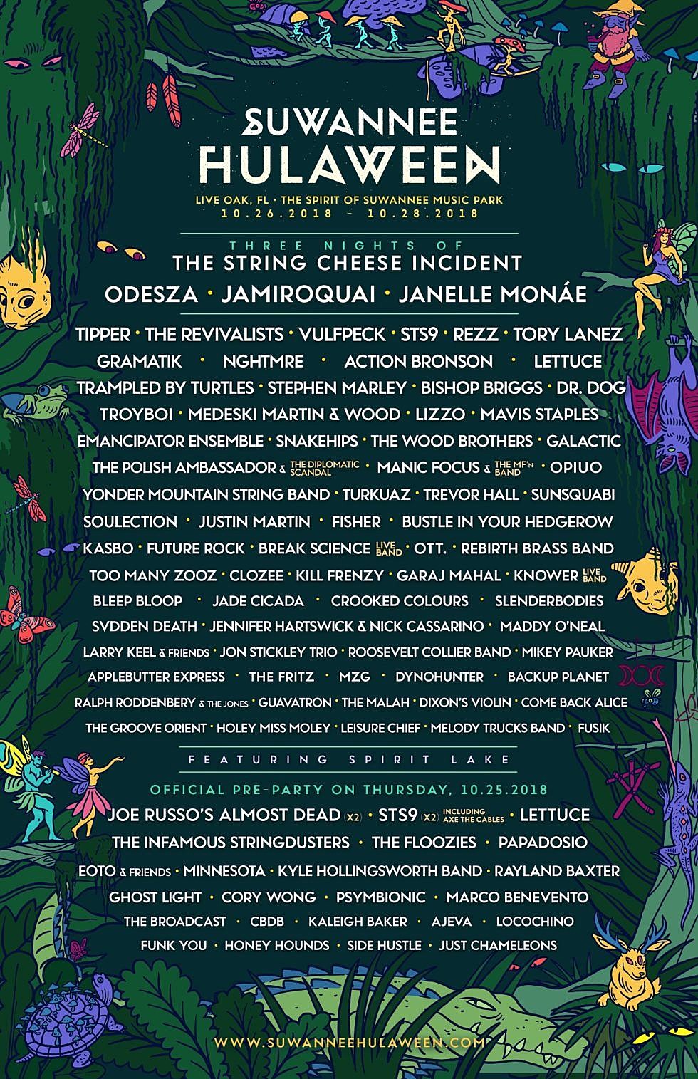 Suwannee Hulaween shares 2018 lineup (Janelle Monae, Jamiroquai, The String Cheese Incident, more)