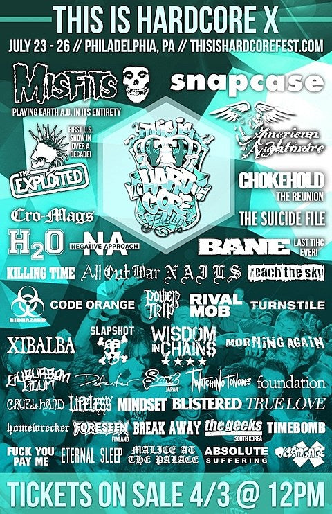 This Is Hardcore 2015 lineup (The Exploited, Chokehold, The Suicide File, American Nightmare, Snapcase, Slapshot, more)
