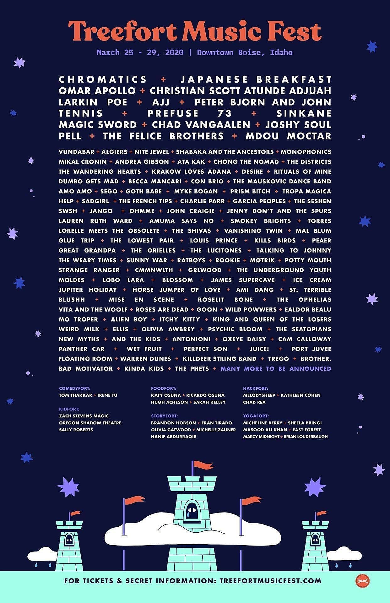 Treefort Fest 2020 lineup: Chromatics, Japanese Breakfast, AJJ, Torres, more