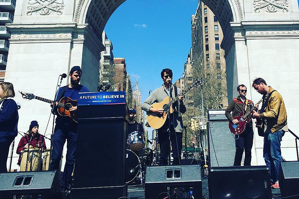 Vampire Weekend & Dirty Projectors played Washington Square Park for Bernie Sanders (and a zillion people) — pics & video