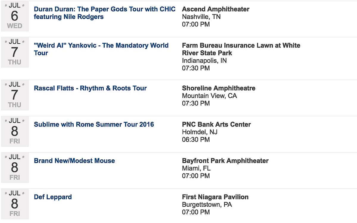 Ticketmaster posts initial lists of concerts available for free vouchers