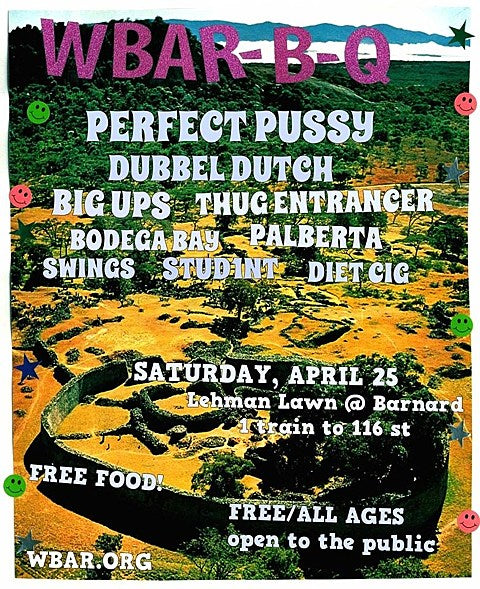 Perfect Pussy, Dubbel Dutch, Big Ups, Thug Entrancer & more playing free WBAR-B-Q today (lineup)