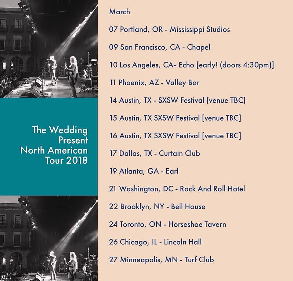 The Wedding Present announce 2018 North American tour, playing SXSW