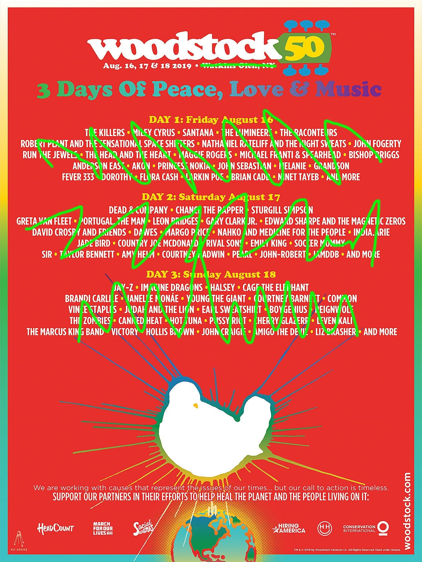 Woodstock 50 needs to book a new lineup for Merriweather Post Pavilion