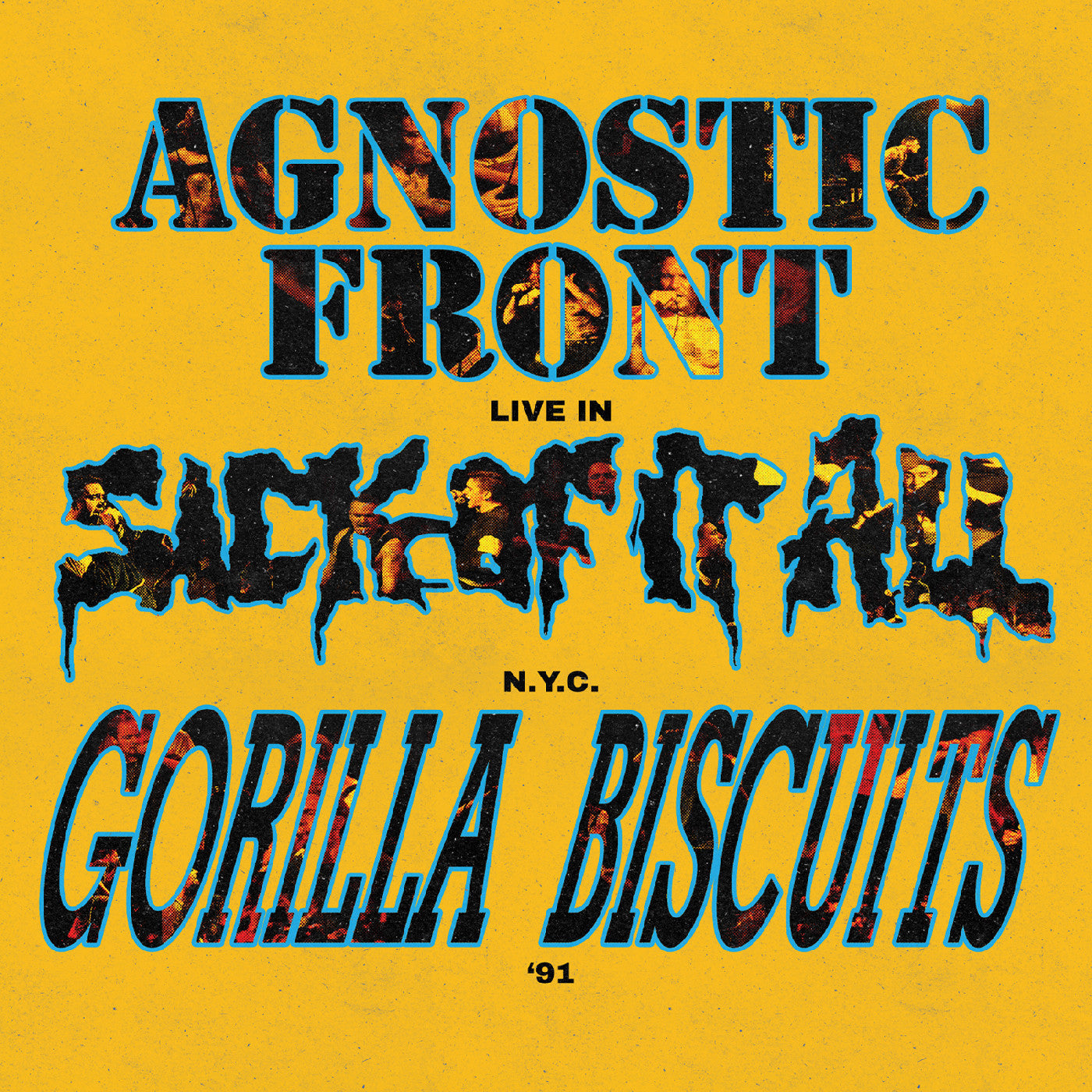 AGNOSTIC FRONT/GORILLA BISCUITS/SICK OF IT ALL 'LIVE IN N.Y.C. '91' LP (Galaxy Vinyl)