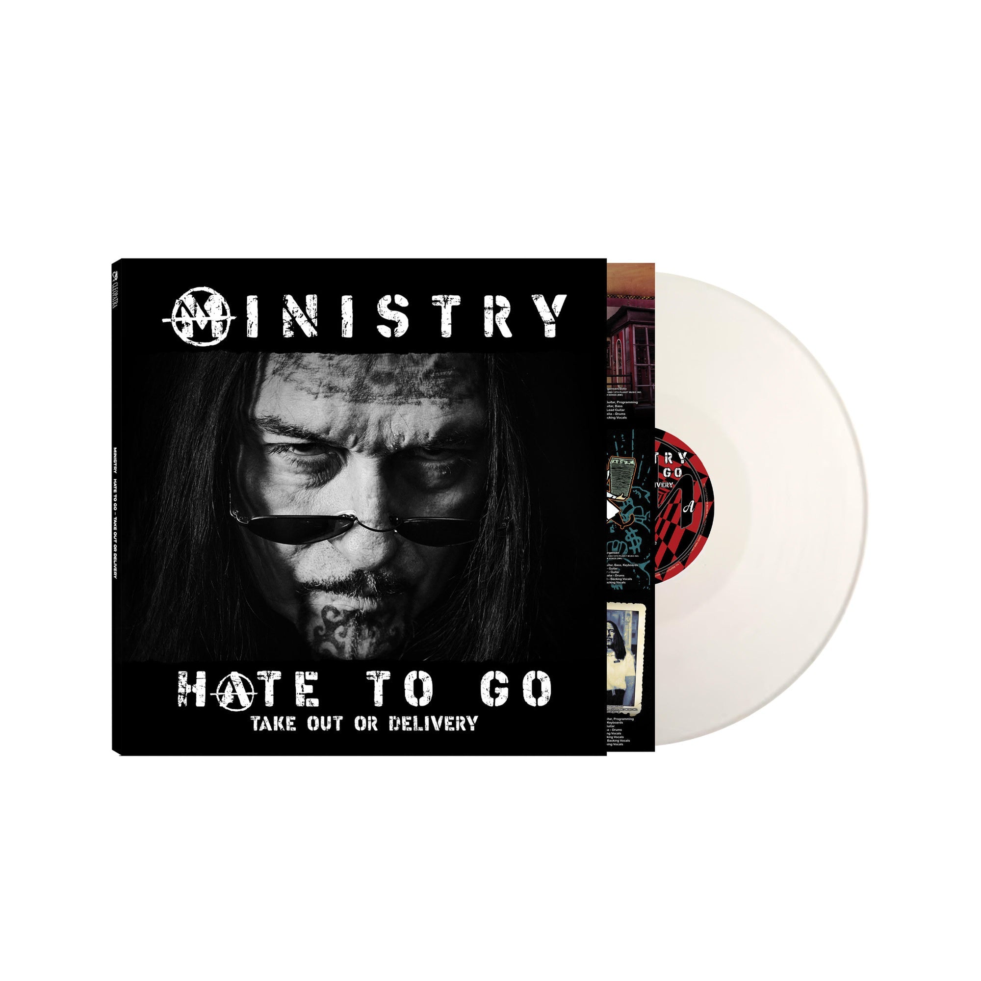 MINISTRY 'HATE TO GO - TAKE OUT OR DELIVERY' LP (Limited Edition, White Vinyl)