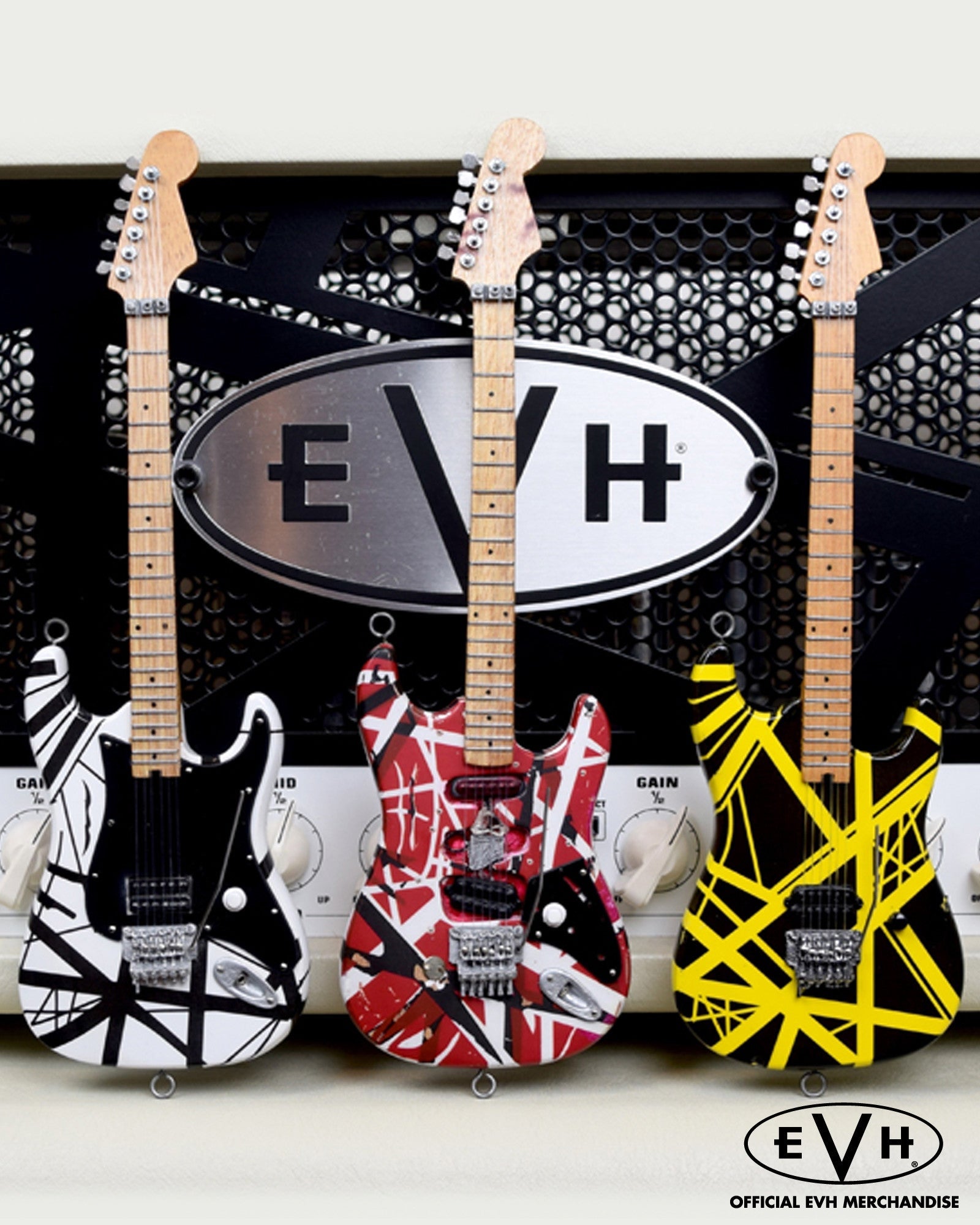 EVH SET OF 3 EDDIE VAN HALEN MINI GUITAR REPLICA COLLECTIBLES - OFFICI