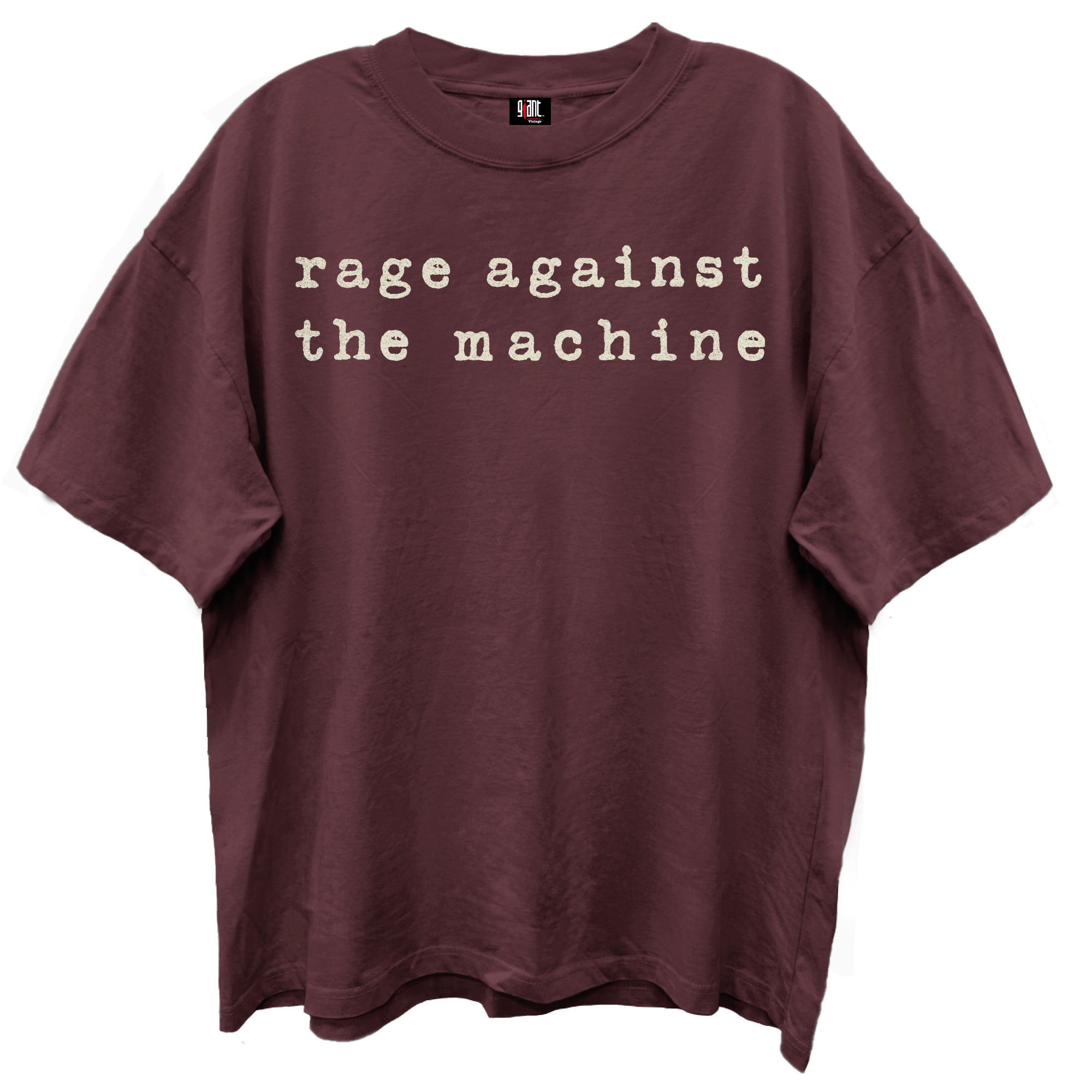 RAGE AGAINST THE MACHINE LOGO/GIANT VINTAGE/VINTAGE MAHOGANY T-SHIRT RAGE AGAINST THE MACHINE LOGO/GIANT VINTAGE/VINTAGE MAHOGANY T-SHIRT
