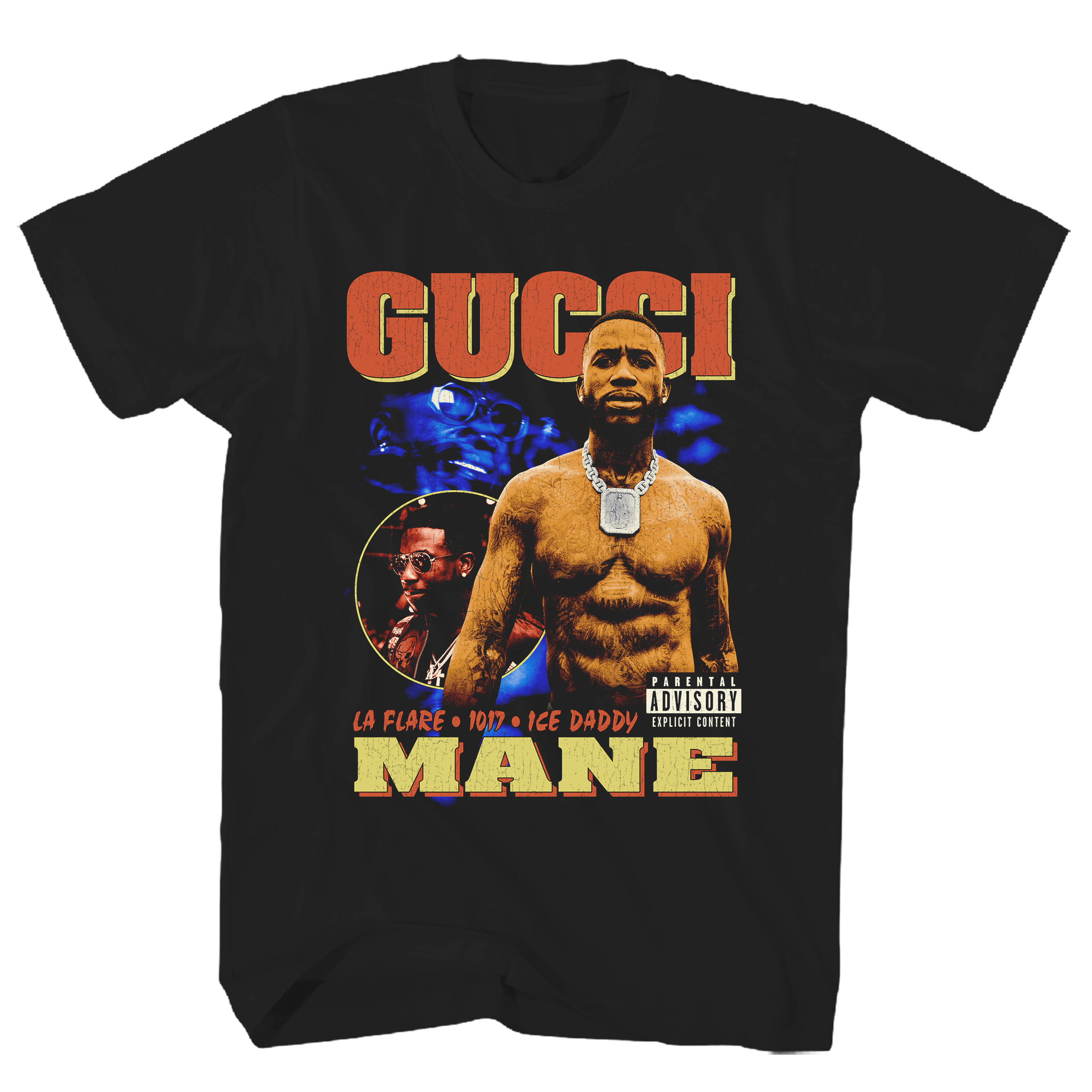 GUCCI MANE COLLAGE ARTWORK BLACK T-SHIRT