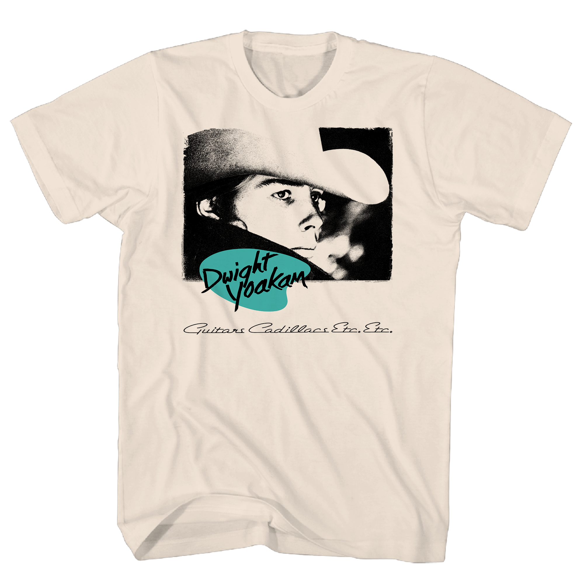 DWIGHT YOAKAM GUITARS AND CADILLACS ALBUM COVER FRT/BACK NATURAL T-SHIRT