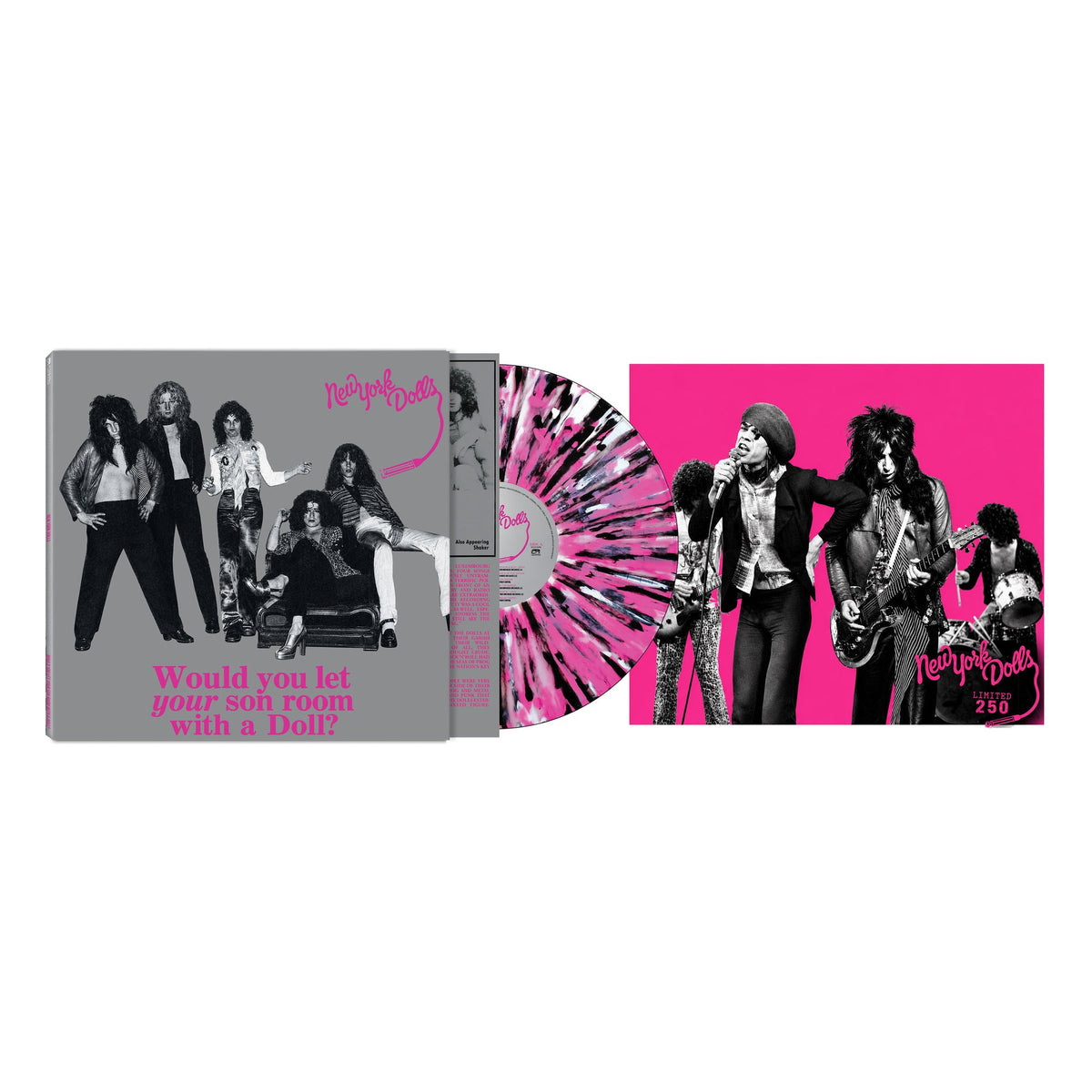 NEW YORK DOLLS 'WOULD YOU LET YOUR SON ROOM WITH A DOLL' LP (Clear/Pink/Black/White Splatter Vinyl)