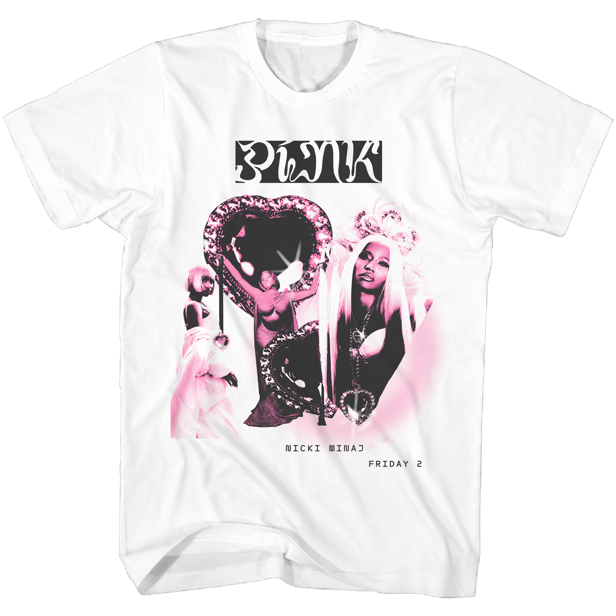 NICKI MINAJ WHITE HEART COLLAGE T-SHIRT