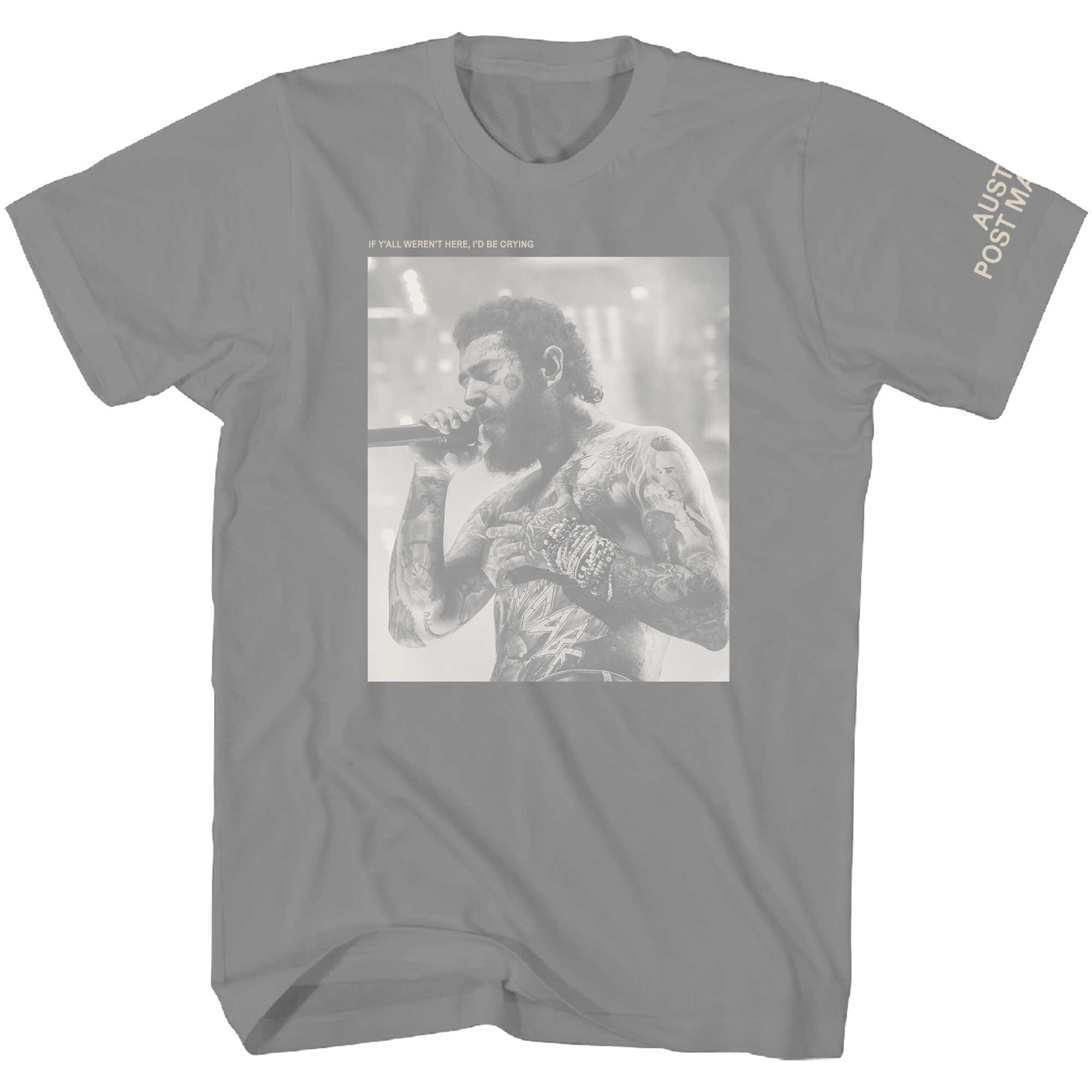 POST MALONE GRAY PHOTO T-SHIRT