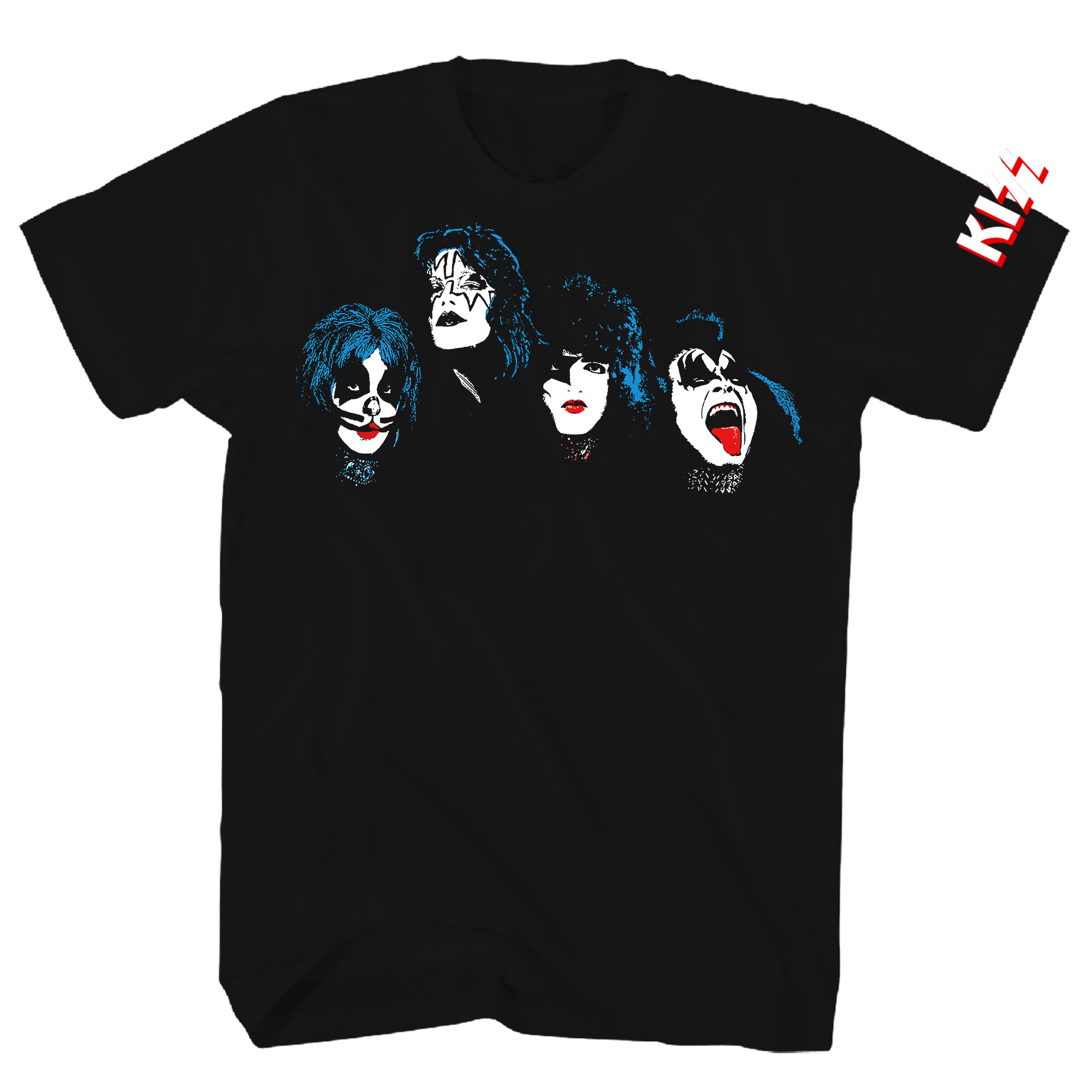 KISS FACES TWO PRINT BLACK TEE