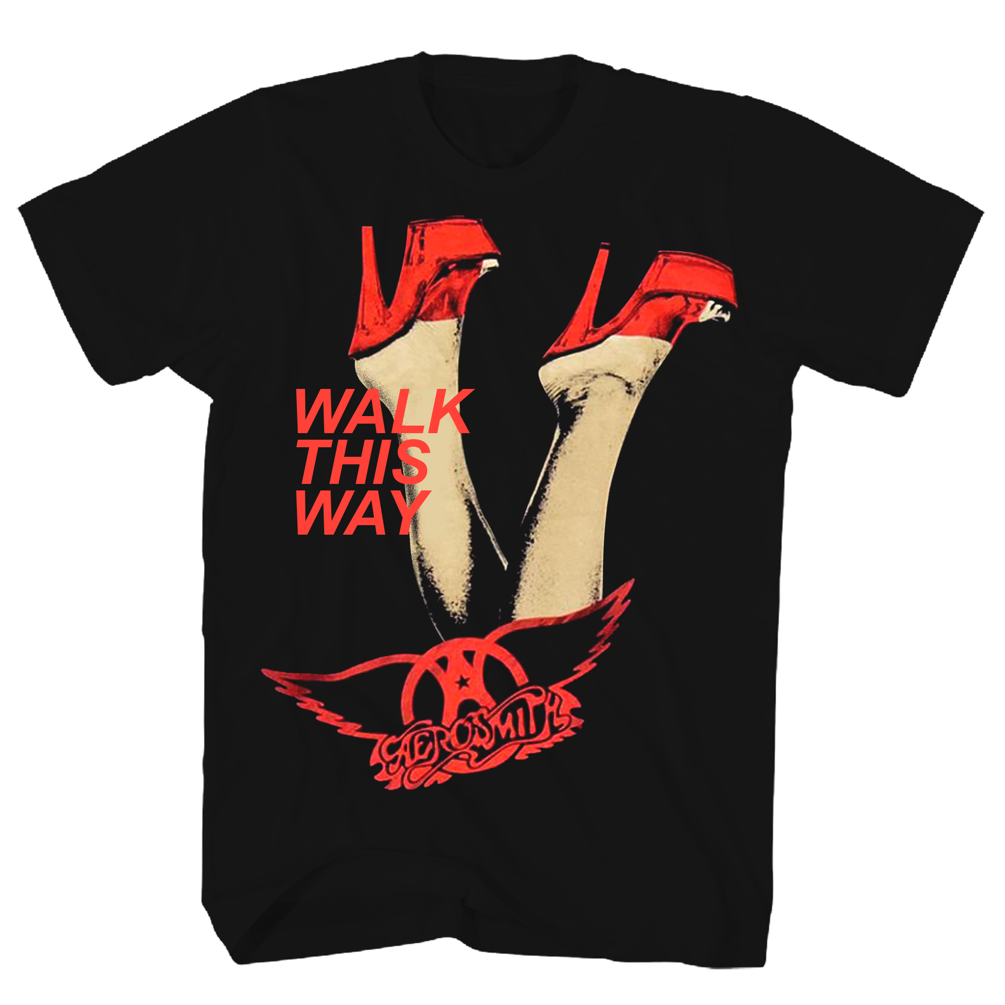 AEROSMITH WALK THIS WAY BLACK T-SHIRT