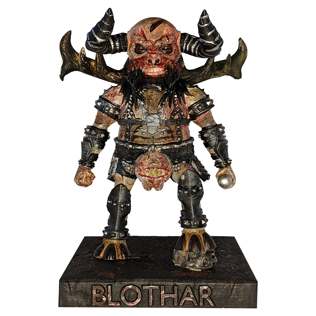 GWAR 'THE NEW DARK AGES' LP + BLOTHAR THE BESERKER BOBBLEHEAD - SUNBOLT ORANGE