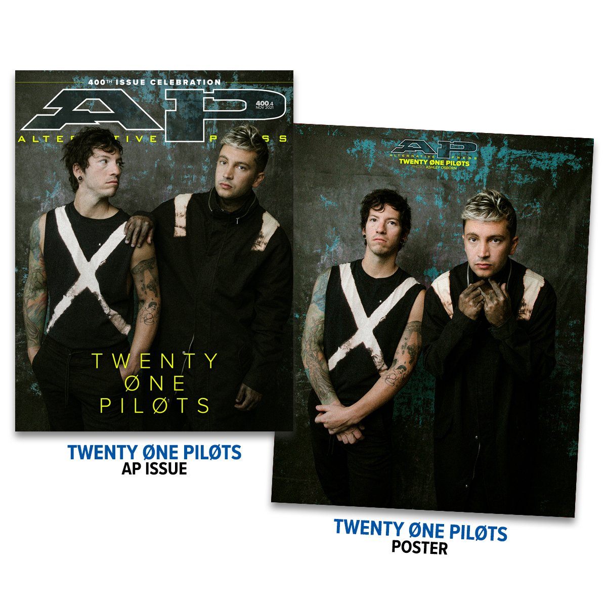 Twenty One Pilots - Alternative Press Magazine Issue 400 - November 2021 - Version 4 New Gen Magazine Alternative Press Yes, Include Poster